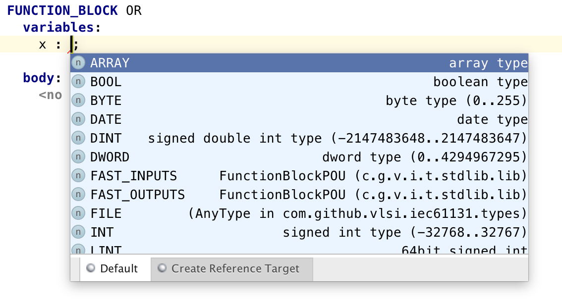 Datatype specification